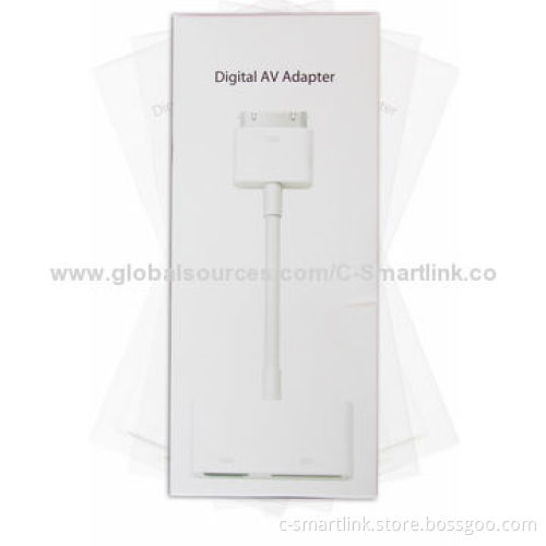 HDMI Adapter for iPad to HDMI Port, Dock 30-pin Male to HDMI Female, 9.5-inch Length, Cracked